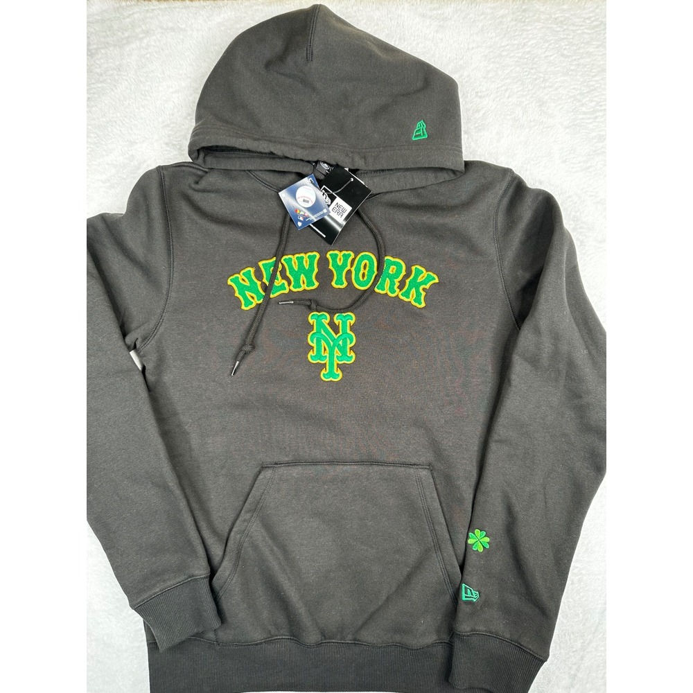 New Era New York Mets St Patricks Day Hoodie Mens Black Green Clover MLB
